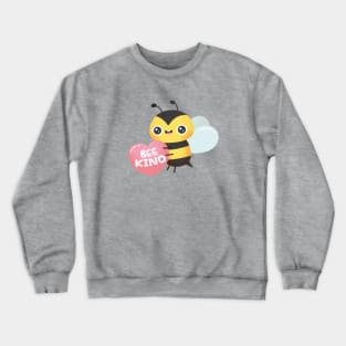 Cute Bee Hugging Heart, Bee Kind Pun Crewneck Sweatshirt